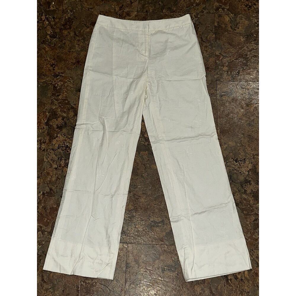 Ann Taylor LOFT Women’s Ivory Floral Print Pants 100% Cotton Size 2